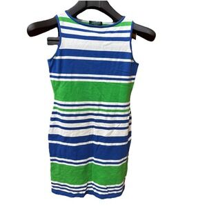 Lauren Ralph Lauren Striped Sleeveless sweater Knit Dress  size Small Cotton